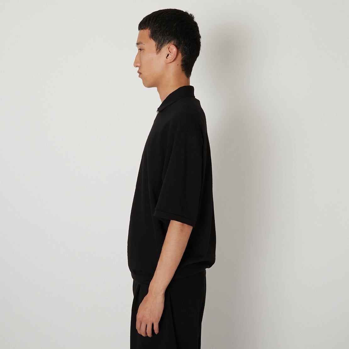 Super 140's Melino Wool Short Sleeve Half Zip