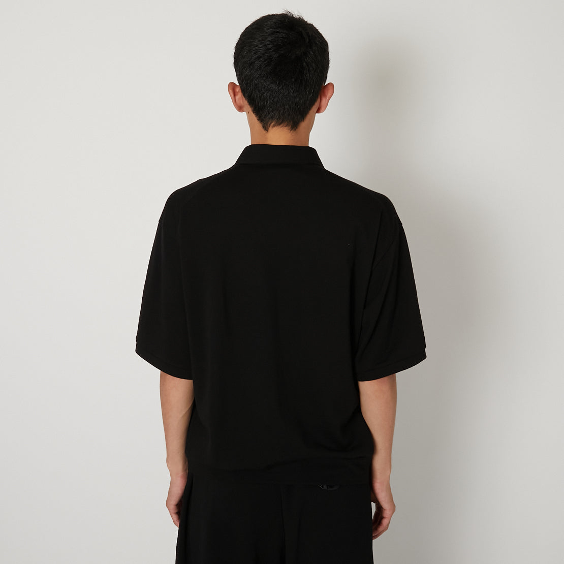 Super 140's Melino Wool Short Sleeve Half Zip